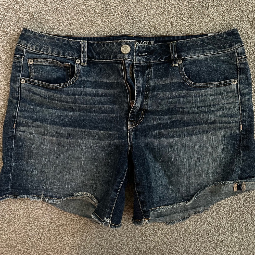 American Eagle Outfitters Blue Jean Shorts Distressed Cut-Off